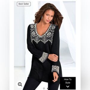 Roaman’s Fit & Flare Tunic Sweater EUC
